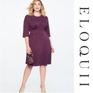 Eloquii Dress with Asymmetrical Pleats